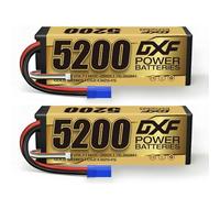 DXF 4S Lipo Battery 14.8V 5200mAh 140C Hard Case with EC5 Plug for RC Car Truck Buggy Truggy Boat Plane Helicopter 1/8 1/10 Scale - 2 Pack Rechargeable Lithium Polymer Battery