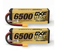 DXF 4S LiPo Battery 14.8V 6500mAh 100C Hard Case with XT90 Connector 2 Pack High Discharge RC Battery for 1/8 1/10 Scale Buggy Truggy Racing Car Truck Off Road Vehicle Power Pack