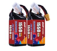 DXF 4S Lipo Battery 1550mAh 14.8V 150C RC Battery with XT60 Plug for FPV Drone Quadcopter Helicopter Airplane RC Boat RC Car RC Models (2 Pack)