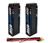 DXF 7.6V 130C 9200mAh 2S HV LiPo Hard Case Battery 2 Pack 5mm Bullet to Deans T Plug for 1/8 1/10 Scale RC Car Truck Boat Buggy Crawler Off-Road Vehicle High Voltage Long Run Time