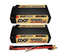 DXF Power Up Your RC with 2S LIPO Shorty Battery - 4400mAh 7.6V 140C Hard Case - 2s lipo battery Perfect for RC Cars, Trucks, Boats, Drones & More - 2S Shorty LIPO Battery 2 Pack