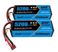 DXF Premium 3S 3s lipo battery 5200mAh 11.1V 80C Hard Case Deans/T Plug LiPo Battery for RC Car, Boat, Truck, rc tank Racing Models - 2 Pack