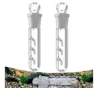 DXIA 2 Pcs Clear Crystal Glass Planaria Trap Cathers, Durable Worm Catch Pen Shrimp Leeches Catcher with One 3 Holes, for Cherry Shrimp Crystal Red Shrimp Dwarf Shrimp Aquarium Supplies