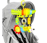 DXIA Baby Car Seat Toy, Double-Sided Car Seat Toy, Car Toys Baby Back Seat with 3 Pendants, Car Seat Activity Toys for Babies, Travel Sensory Toy for Toddlers over 6 Months of Age (fox)