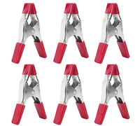 DXiongW 6 Pack Metal Spring Clamps Rubber Coated Heavy Duty Clamp Spring Clamps with Plastic Tipped Grip Holder 4 Inch Strong Clips Clamps for Tarpaulin Market Stall Tent Backdrop Woodworking