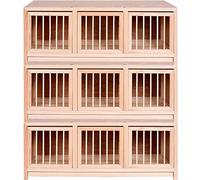 DXIUMZHP Bird Cage, Solid Wood Pigeon Kit, 3-Level, Drawer Aviary, Multi Space, Durable, Secure, Waterproof, Comfortable, Food Box, Pigeon Nest Box, 90*30*35cm, Natural (Set of 3), Pigeon Cage