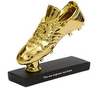 DXIUMZHP Trophies Trophies With Custom Engraving Football Trophy, Golden Boot Award 3D Statue, Resin Gold-plated Trophy, Fan Supplies, Souvenirs, Free Engraving Text (Color : Gold, Size : 20x7x17cm)