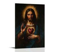 DXLFHG Sacred Heart of Jesus Christ Modern Waterproof Poster Wall Decor Unique Home Decor Great Keepsake for Anniversaries And BirthdaysFrame-style24x36inch(60x90cm)