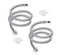 DXLing 2 Pieces Flexible Hose Pipes Tap Tails for Monobloc Basin or Kitchen Toilet Taps M10 x1/2 Fitting 600mm Long Braided Hose Stainless Steel Sink Supply Hose British Standard Pipes (Silver Pipes)
