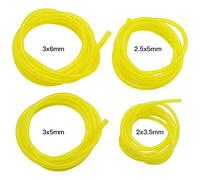 DXLing 4 Pieces Fuel Hose Pipe Petrol Hose Flexible Length 1.5 m Oil Hose Diesel Fuel Line Replacement Clear Tubing Fuel Lines Yellow Transparent Tubing Accessories for Chainsaw Blower Outdoor