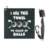 DXLing Golf Towel and Golf Club Brush Kit Funny Golf Towel Gifts Set - Golf Towels for Golf Bags with Carabiner Clip for Men Boyfriend Birthday Father's Day
