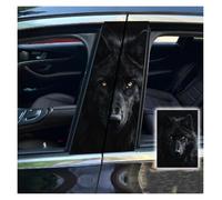 DXLSAEU 2pcs/1set Car B Pillar Sticker Decal Upgraded Vinyl Car Decals Body Side Stickers,Wolf Graphics Scratch Cover Large Sticker For Car Auto Van SUVs Trucks 19.6''(Black 2)