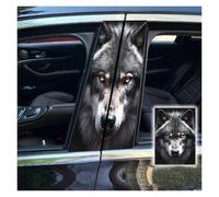 DXLSAEU 2pcs/1set Car B Pillar Sticker Decal Upgraded Vinyl Car Decals Body Side Stickers,Wolf Graphics Scratch Cover Large Sticker For Car Auto Van SUVs Trucks 19.6''(Brown Black 1)