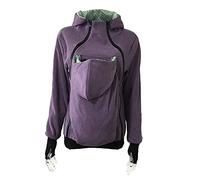 DXMCC Kangaroo Maternity Hoodies Baby Carrier Cover Hooded Stretchy Sweatshirt Zip Up Maternity Baby Wearing Carrier Hoodie Sweatshirt Jacket Thick Real Baby Carrier Hoodie Jacket(Light purple,XL)