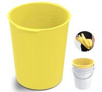 Dxmnoly 5 Gallon Silicone Bucket Liner - Reusable Measuring Mixing Liner for Concrete, Mortar, Grout, Paint - Food Grade Non-Stick with Measurement Marks - Easy to Clean & Durable (Yellow)