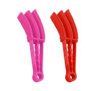 DXNQ 2 PCS Blind Cleaner Duster Tool, Window Venetian Hand-held 3 Arm Dusting Cleaner Brush, Blinds Cleaning Brush Tool for Window Shutters Air Conditioner, Car Accessories (Red+Pink)