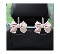 DXNQ 2 PCS Cute Bow Car Seat Headrest Hooks, Lovely Bow-Knot Vehicle Rear Seat Bracket Hook, Multi-Use Portable Bow Seat Back Hook for Handbags Umbrellas Grocery Storage (Pink)