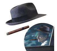 DXNQ Fedora and Cigar Window Decal, Funny Driving Fake with Hat and Cigar Car Stickers, Waterproof Driving Crooner Decals for Vehicle Window Windshield, Car Decor Accessories (Style A)
