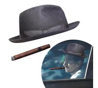 DXNQ Fedora and Cigar Window Decal, Funny Driving Fake with Hat and Cigar Car Stickers, Waterproof Driving Crooner Decals for Vehicle Window Windshield, Car Decor Accessories (Style B)