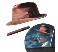 DXNQ Fedora and Cigar Window Decal, Funny Driving Fake with Hat and Cigar Car Stickers, Waterproof Driving Crooner Decals for Vehicle Window Windshield, Car Decor Accessories (Style C)