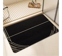 DXomhl Stone Bath Mat 100x150cm Super Absorbent Quick Dry Shower Bathroom Mat, Non-Slip Washable Kitchen Rugs for Floor Decor, Thin Bathmat Bathroom Accessories Under Door Carpet, Rug Gold 7-647