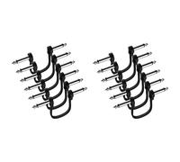 Dxoniislh 12 Pack 6 Inch Guitar Patch Cable, Instrument Guitar Pedal Cable Right Angle Flat Patch Cable