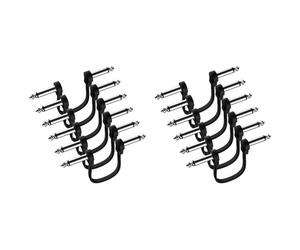 Dxoniislh 12 Pack 6 Inch Guitar Patch Cable, Instrument Guitar Pedal Cable Right Angle Flat Patch Cable