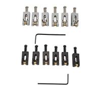 Dxoniislh 12 Roller Bridge Tremolo Saddles with Wrench for Strat Tele Electric Guitar Chrome Color & Black