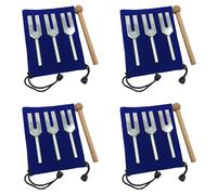 Dxoniislh 12x Tuning Forks Set 4096 Hz 4160 Hz 4225 Hz Tuning Forks Set Tuning Fork with Wooden Hammers and Cloth Bag Style 1