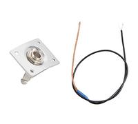 Dxoniislh 1Pcs Chrome Plate E-Output Socket for Electric Guitar & 1Pcs Acoustic Guitar Piezo Bridge Pickup Soft with 2.5 Jack