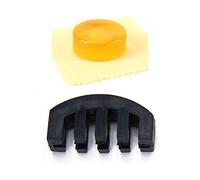 Dxoniislh 2 Pcs Accessories: 1 Pcs Rubber 4/4 Violin Practice Mute Black & 1 Pcs 25G Erhu Rosin Violin Rosin Transparent Yellow