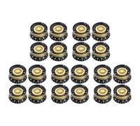 Dxoniislh 20Pcs Volume Tone Speed Control Knobs for LP Style Bass Electric Guitar Parts, Transparent Golden