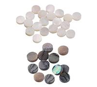 Dxoniislh 20Pcs White Mother Of Pearl Shell Dot Fret Inlay Maker 6Mm for Guitar Fingerboard & 12Pcs Zealand Abalone Luthier Dots Inlay 6Mm Fret Side Marker for Guitar Ukulele Bass