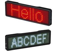 Dxoniislh 2PCS Bluetooth Name Badge Rechargeable Light Sign DIY Programmable Scrolling Message Board Display LED,Type 2 & Type 9