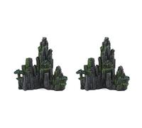 Dxoniislh 2X Aquarium Ornament Resin Rockery Artificial Hill Resin Mountain View Rock Decorating Ornament Fish Tank-B