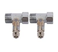 Dxoniislh 2X Feed Water Adapter 1/2 inch to 1/4 inch Ball Valve Faucet Tap Feed Reverse Osmosis Silver