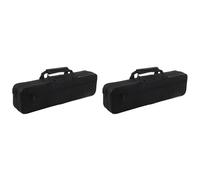 Dxoniislh 2X Nylon Padded Flute Bag Carry Case Cover Shoulder Strap 39x7x11cm Black