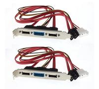 Dxoniislh 2X PC DIY SATA to ESATA and 4Pin IDE Molex Power PCI Bracket Slot Cable Full-Height Profile for External Hard Drive