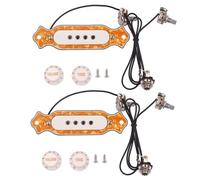 Dxoniislh 2X Pre Wired Pickup for 4 String Guitar Pickup Humbucker Pickup with Volume Tone Control Knob Yellow