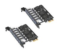 Dxoniislh 2X USB 3.0 PCI-E Expansion Card Adapter 7 Ports Hub Adapter External Controller PCI-E Extender PCI Express Card