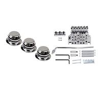 Dxoniislh 3Pcs Guitar Metal Top Hat Tone Tuning Knobs & 1 Set Bridge Double Locking System Pulled Electric Guitar String Bridge
