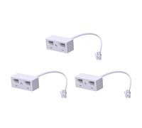 Dxoniislh 3X RJ11 Plug to Dual UK BT Telephone Socket Convertor