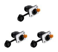 Dxoniislh 3X RJ45 Waterproof Network Connector 8P8C Female Panel Mount Sockets RJ45 Ethernet Connector(Style 4)