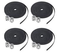 Dxoniislh 4pcs 2m 2GT 6mm Rubber Pulley Timing Belt + 8pcs 20T Tooth 5mm Gear Pulley