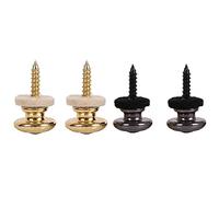 Dxoniislh 4Pcs Wool Copper Guitar Strap Lock Locking Pegs Pins Mushroom Shape End Button, 2 Pcs Black & 2 Pcs Gold