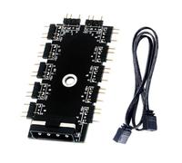 Dxoniislh Motherboard 1 to 11 5V 3 Pin PWM Cooler Fan HUB Splitter Extension Adapter PC ARGB Cooling Fan HUB 4PIN IDE Power Supply
