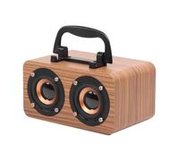 Dxoniislh Protable Wooden Speaker Bluetooth 5.0 Dual Channel Stereo with FM Radio, Hi-Fi Sound, TF Card, AUX Support B