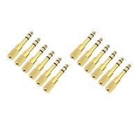 Dxoniislh Quarter Inch Adapter, 6.35mm (1/4 Inch) Male to 3.5mm (1/8 Inch) Female Headphone Jack Plug, Gold 12 Pack