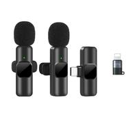 Dxoniislh Wireless Lavalier Microphone Portable Audio Video Recording Mini Mic for Live Broadcast Gaming Phone Mic