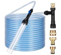 DXOPHIEX Fish Tank Cleaner Gravel Vacuum for Aquarium Water Changer Kit,Siphon Universal Pump with 3 Metal Adapters for Quick Fish Tank Cleaning and Water Changing(50FT)